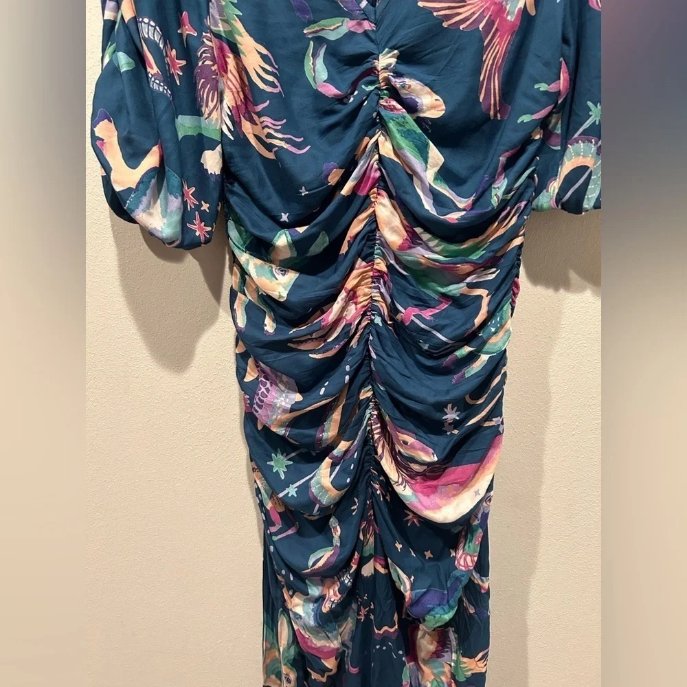 BANJANAN Skylar Ruched Dress / Size Small / - Picture 5 of 11
